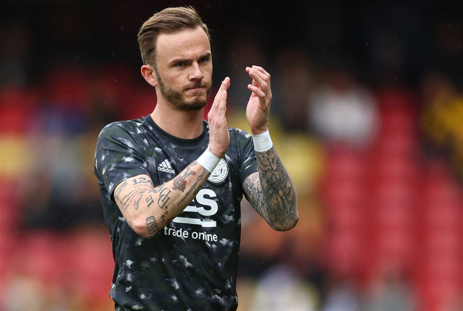 James-Maddison-in-training-ahead-of-Leicester-Citys-win-at-Watford-in-the-Premier-League