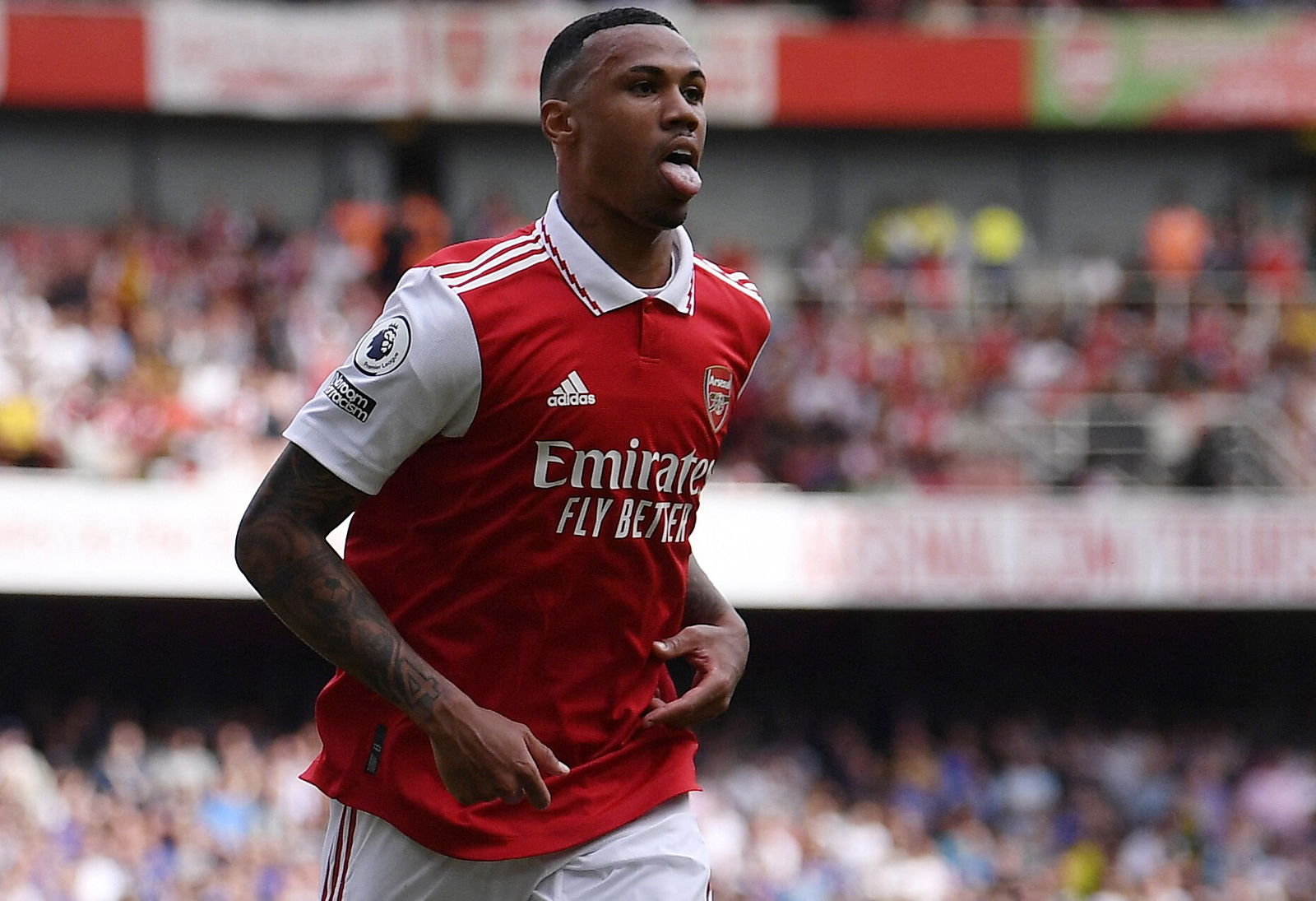 Gabriel-celebrates-scoring-against-Everton-in-the-Premier-League