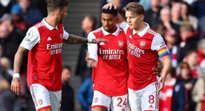 Nelson stars as Arsenal thrash Forest to regain top spot