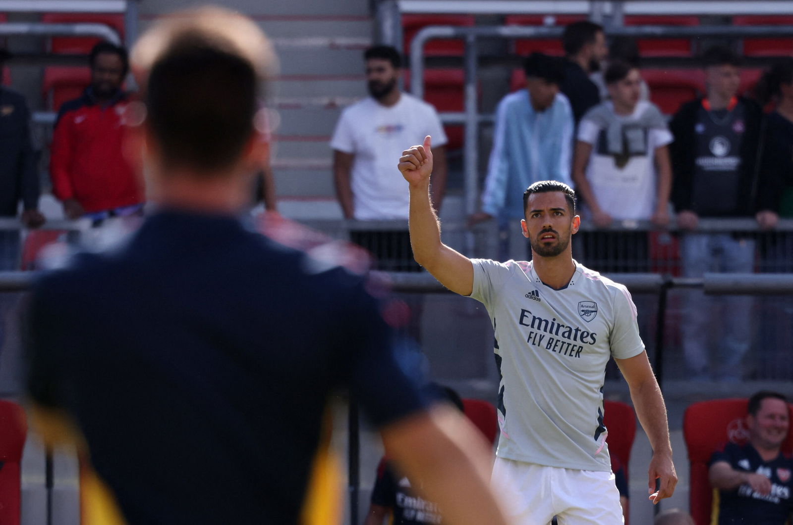 Pablo Mari warms up for Arsenal