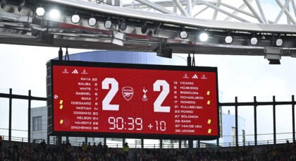 Arsenal 2-2 Tottenham Hotspur: Match Stats & Post-Match Reaction